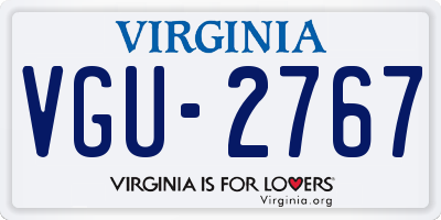 VA license plate VGU2767