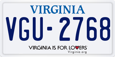 VA license plate VGU2768