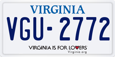 VA license plate VGU2772
