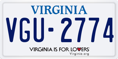 VA license plate VGU2774