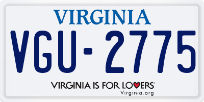 VA license plate VGU2775