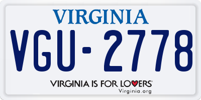 VA license plate VGU2778