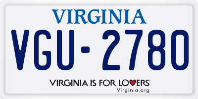 VA license plate VGU2780