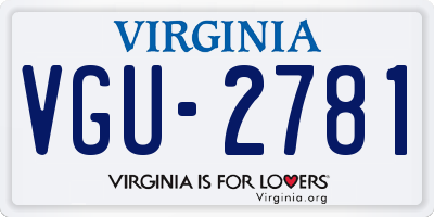 VA license plate VGU2781