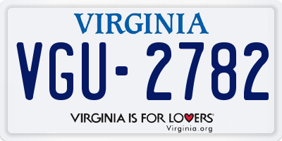 VA license plate VGU2782