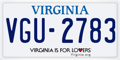 VA license plate VGU2783