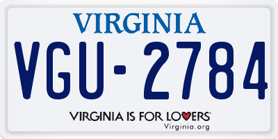 VA license plate VGU2784