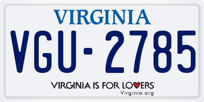 VA license plate VGU2785
