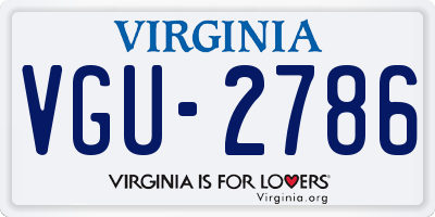 VA license plate VGU2786