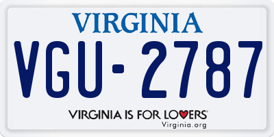 VA license plate VGU2787