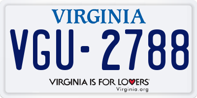 VA license plate VGU2788