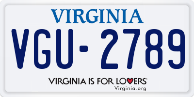VA license plate VGU2789