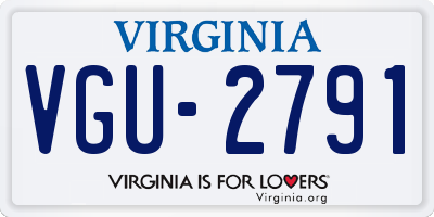 VA license plate VGU2791