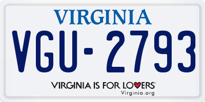 VA license plate VGU2793
