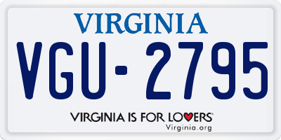 VA license plate VGU2795