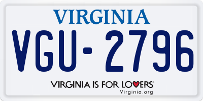 VA license plate VGU2796