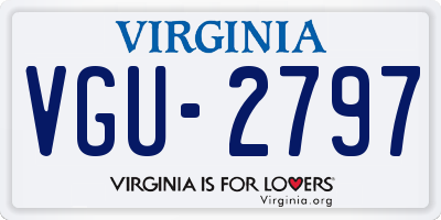 VA license plate VGU2797
