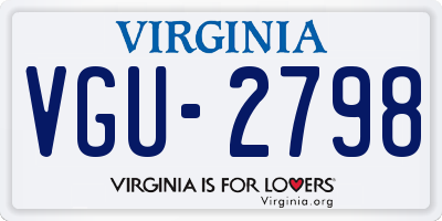 VA license plate VGU2798