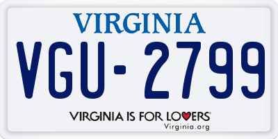 VA license plate VGU2799