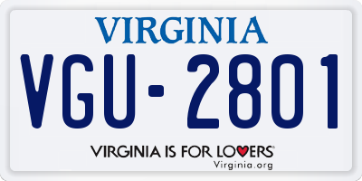 VA license plate VGU2801