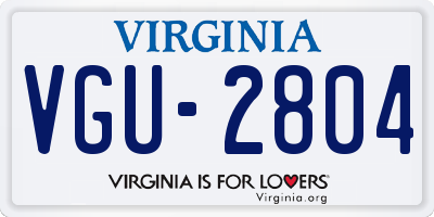 VA license plate VGU2804