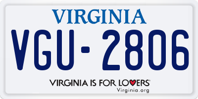 VA license plate VGU2806