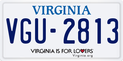 VA license plate VGU2813