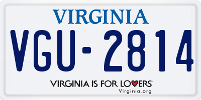 VA license plate VGU2814