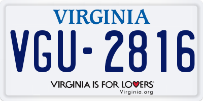 VA license plate VGU2816