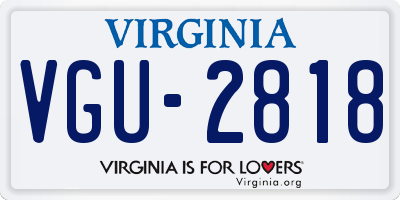 VA license plate VGU2818