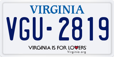 VA license plate VGU2819