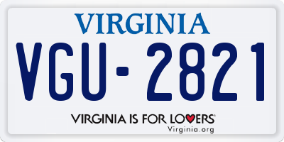 VA license plate VGU2821