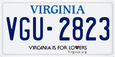 VA license plate VGU2823