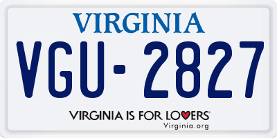 VA license plate VGU2827