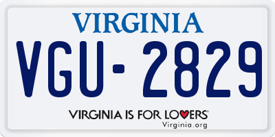 VA license plate VGU2829