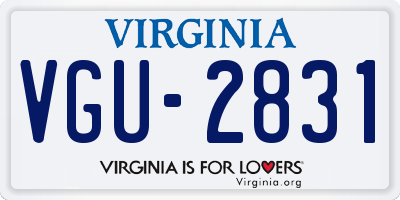 VA license plate VGU2831