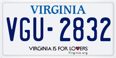 VA license plate VGU2832