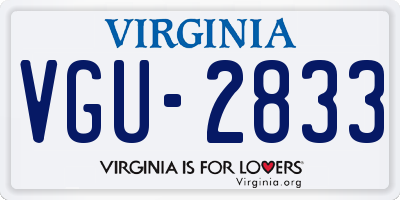 VA license plate VGU2833