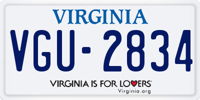 VA license plate VGU2834