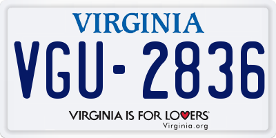 VA license plate VGU2836