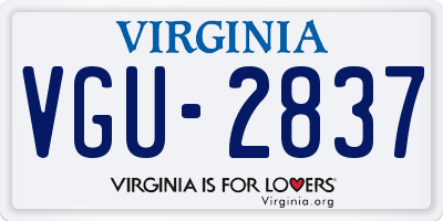 VA license plate VGU2837