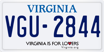 VA license plate VGU2844