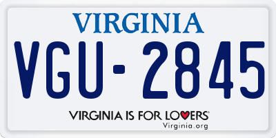 VA license plate VGU2845