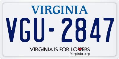 VA license plate VGU2847