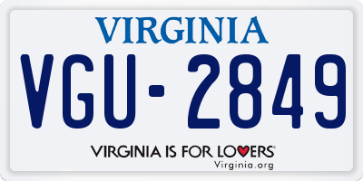 VA license plate VGU2849
