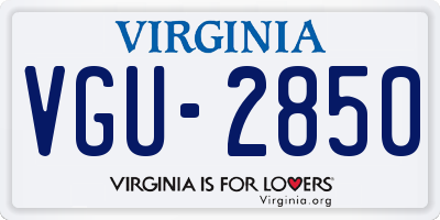 VA license plate VGU2850