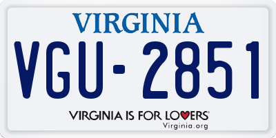 VA license plate VGU2851