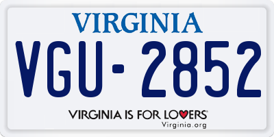 VA license plate VGU2852