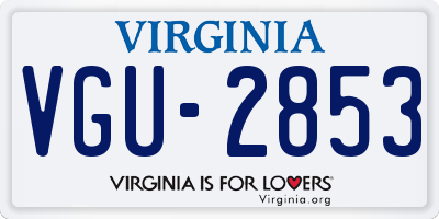 VA license plate VGU2853