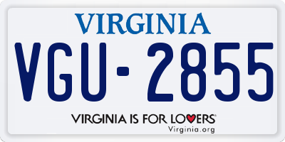 VA license plate VGU2855
